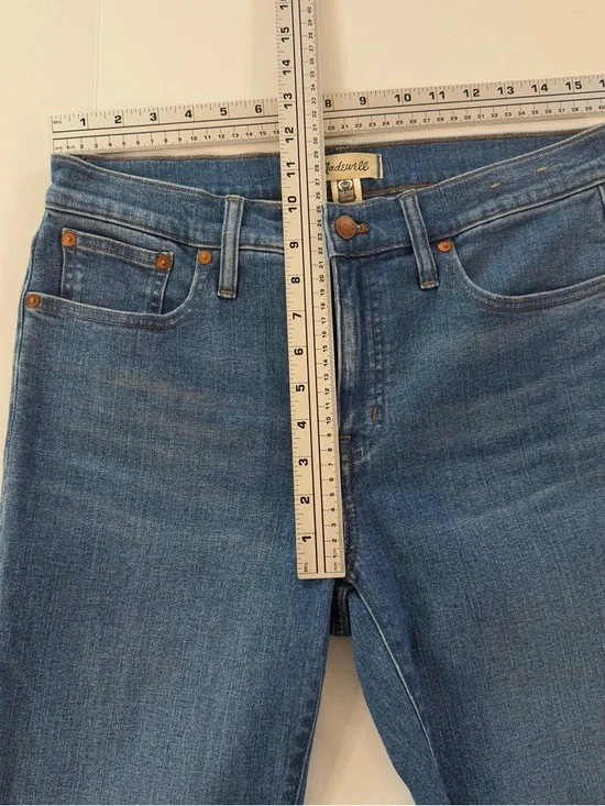 Madewell Jeans Womens 29 Mid Rise Kick Out Crop Stretch Raw Hem - Picture 10 of 12